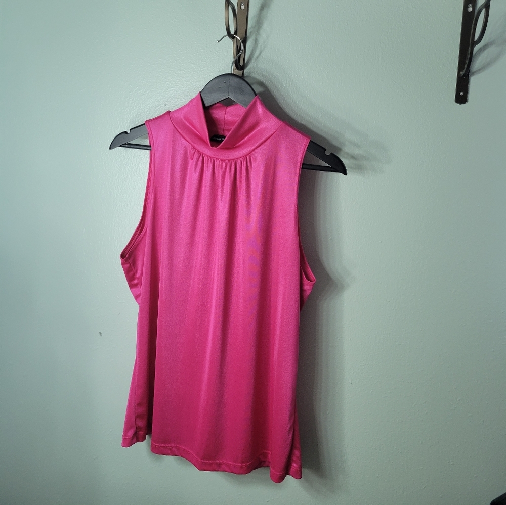 Hot pink turtleneck top